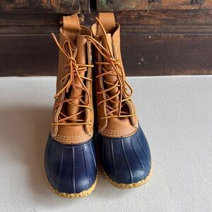 L.L. Bean Women's Tan and Navy Winter Boots